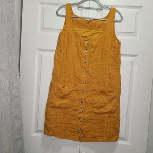 Lou &‎ Grey Mustard 100% Linen Dress  Womens M